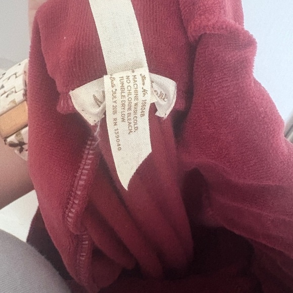 Matilda Jane Elegant burgandy/red Velvet High Waist Ruffle Pants - Picture 6 of 8